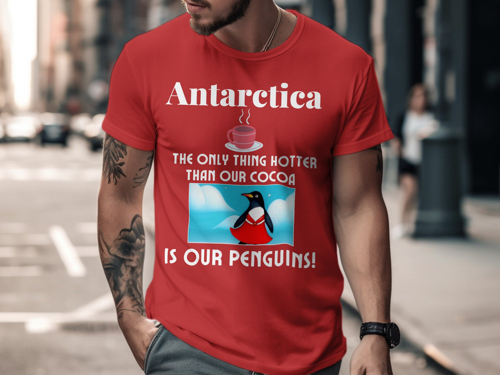 Antarctica T-Shirt Collection Shirt - This T-shirt Featuring A Penguin in Red Dress