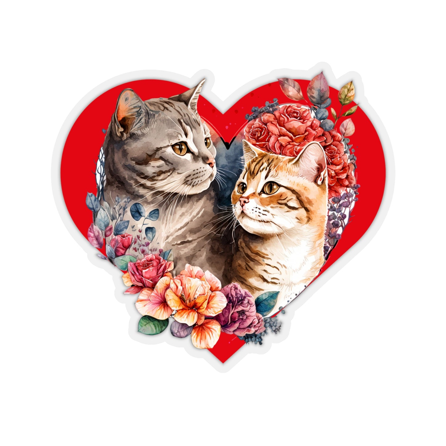 Lovely Kiss-Cut Stickers Valentines Day Romantic Cats Decorative Stickers for cards, Scrapbooks, gift tags, or on their own