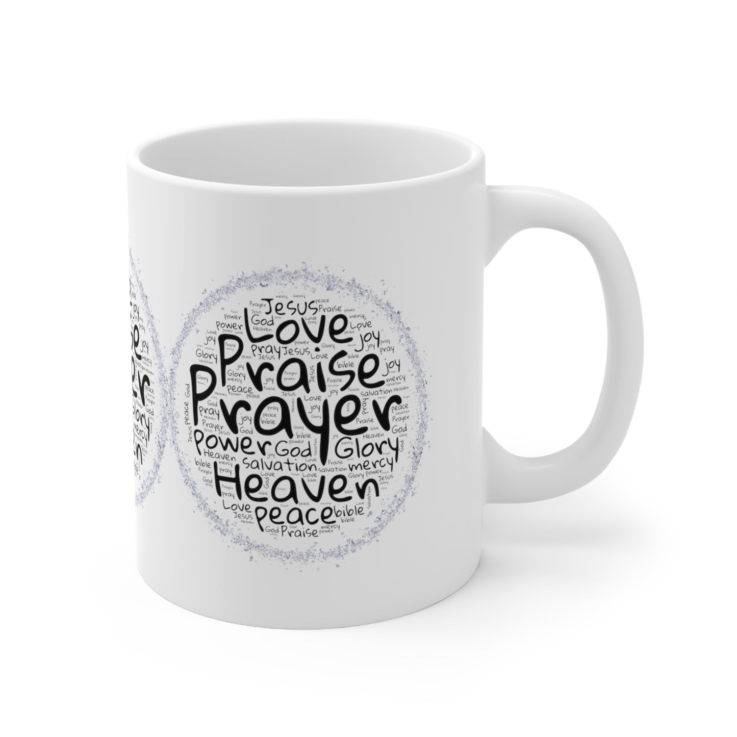 Christian Mug Praise Word Cloud White Ceramic Mug 11oz Church Gift