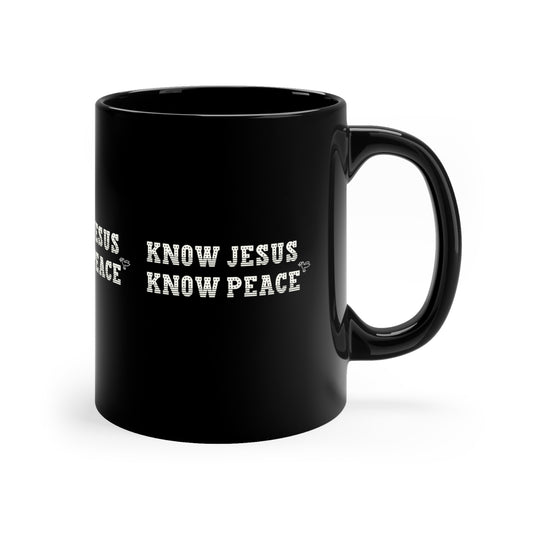 Christian Mug Know Jesus Know Peace 11oz Black Mug Church Gift