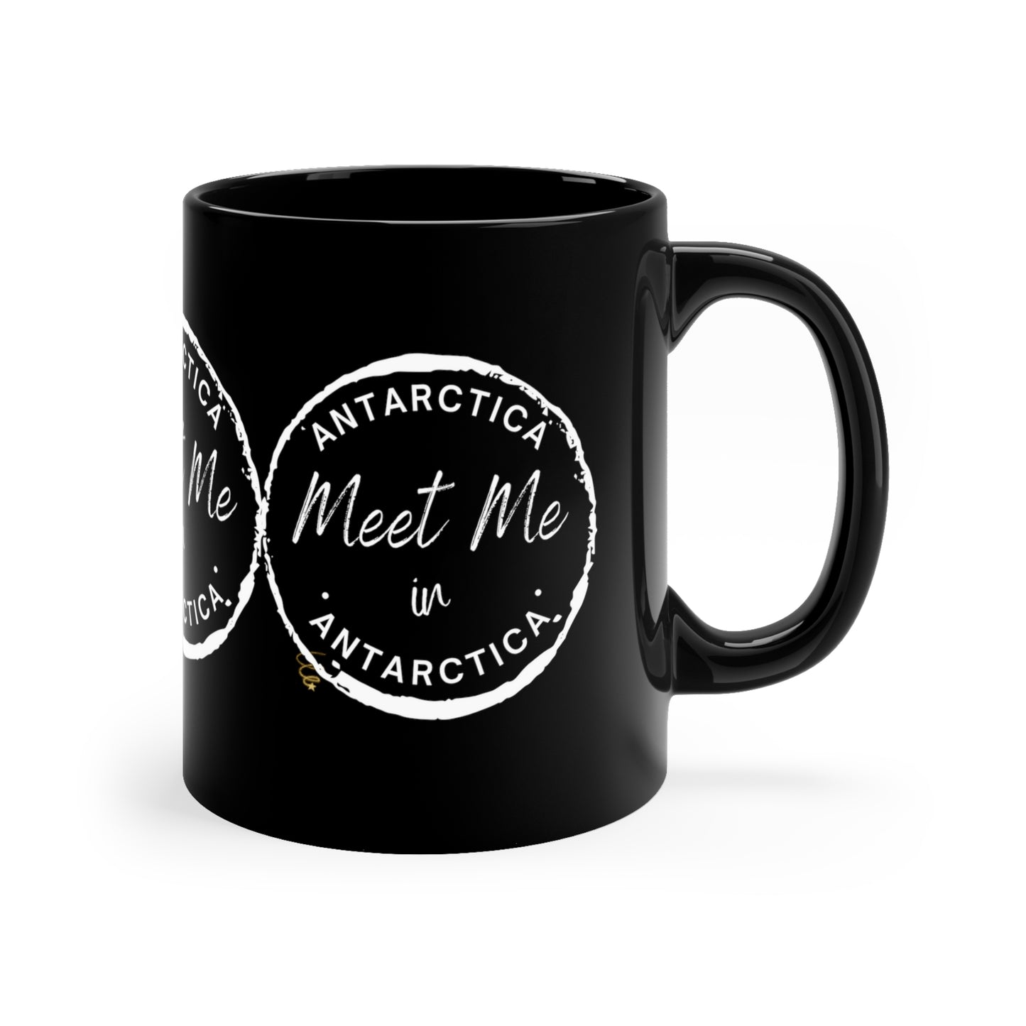 Flat Earth Mug Meet Me In Antarctica Black Flossy 11 Oz Mug Flat Earther's Gift