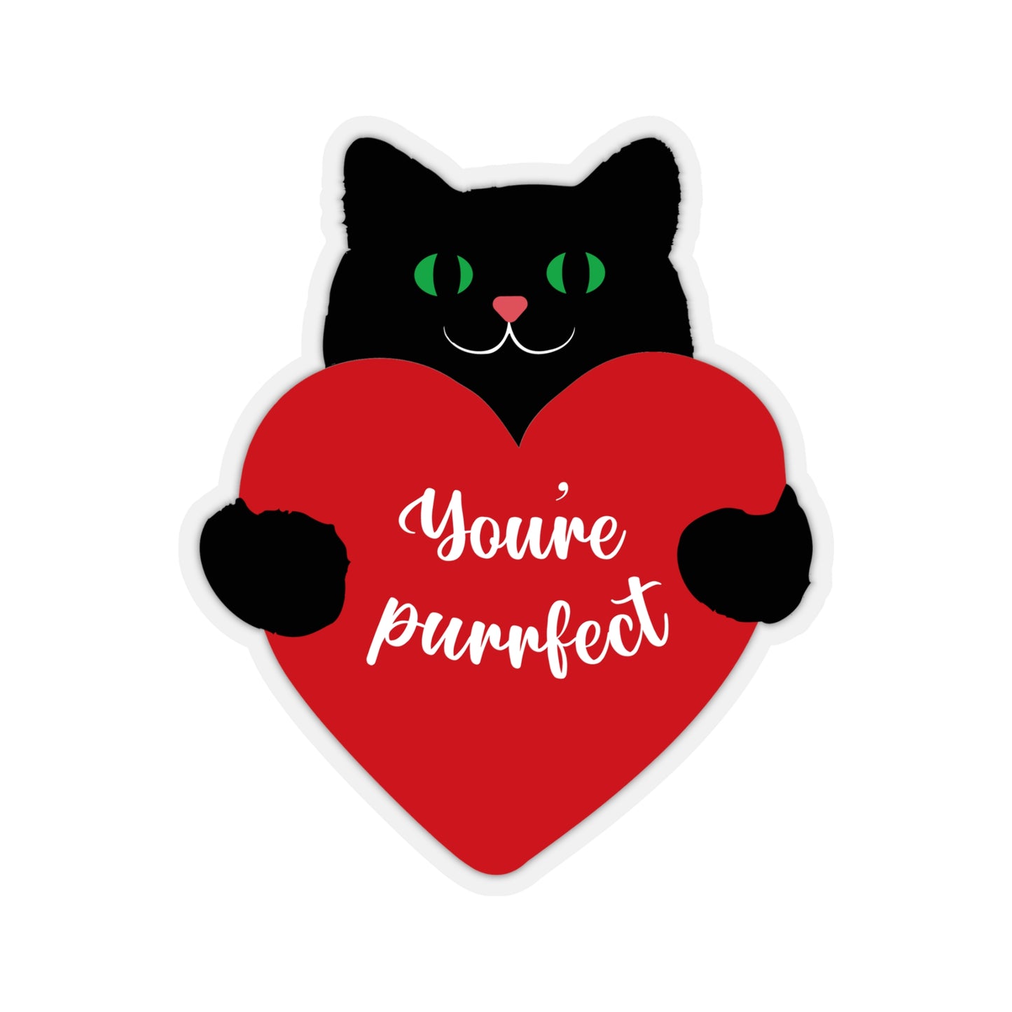 Lovely Kiss-Cut Stickers Valentines Day Black Cat With A Heart Decorative Stickers for cards, Scrapbooks, gift tags, or on their own