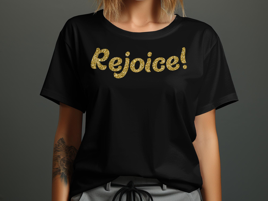 Christian Rejoice T-shirt -Wear Your Faith with This Stylish Unisex Graphic Christian 100% Cotton Short Sleeve T-Shirt