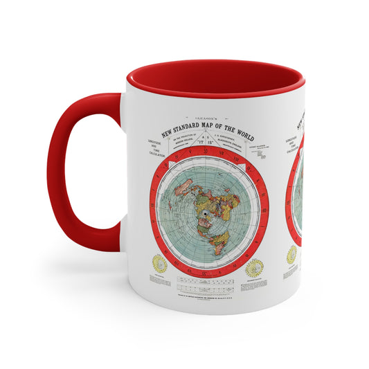 Gleason's Flat Earth Map Mug Accent Coffee Mug, 11oz