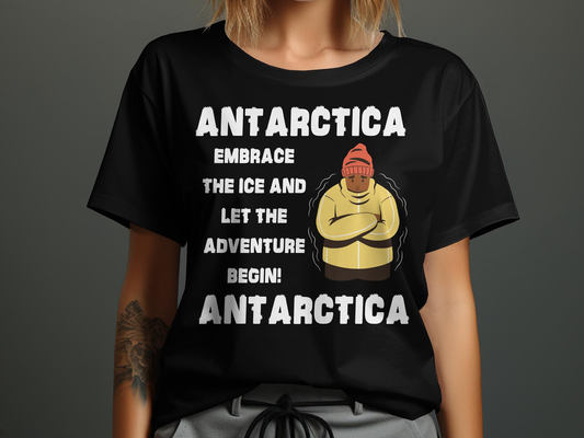 Antarctica T-Shirt Collection Shirt -Shirt Featuring A person Shivering