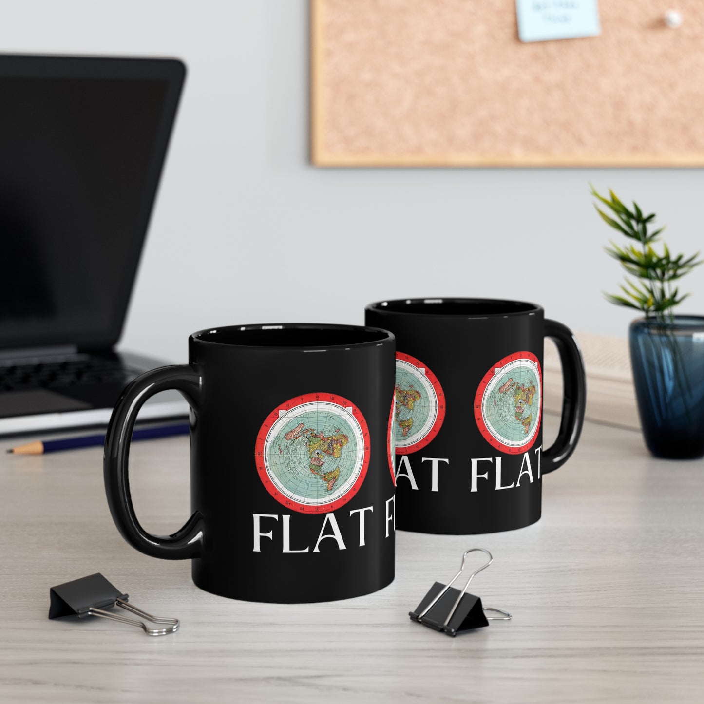 Flat Earth Mug Gleason' Flat Earth Map Feature On A Black Glossy 11oz Black Mug Flat Eather's Gift