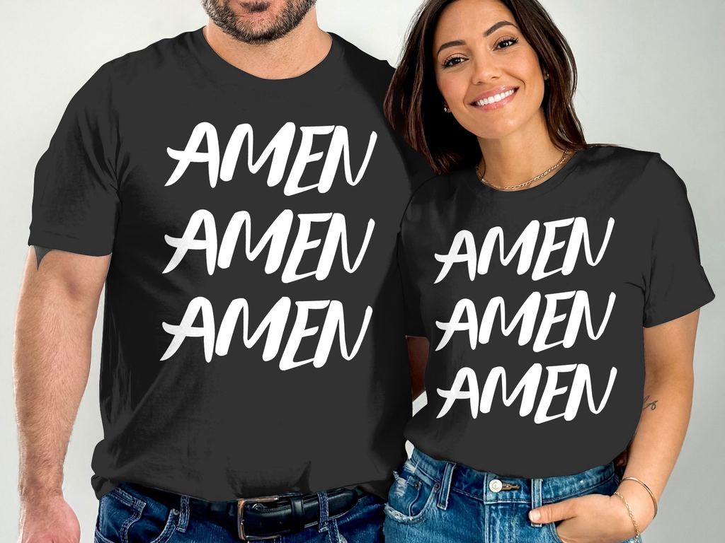 Christian 3 Amens T-shirt -Wear Your Faith with This Stylish Unisex Graphic Christian 100% Cotton Short Sleeve T-Shirt