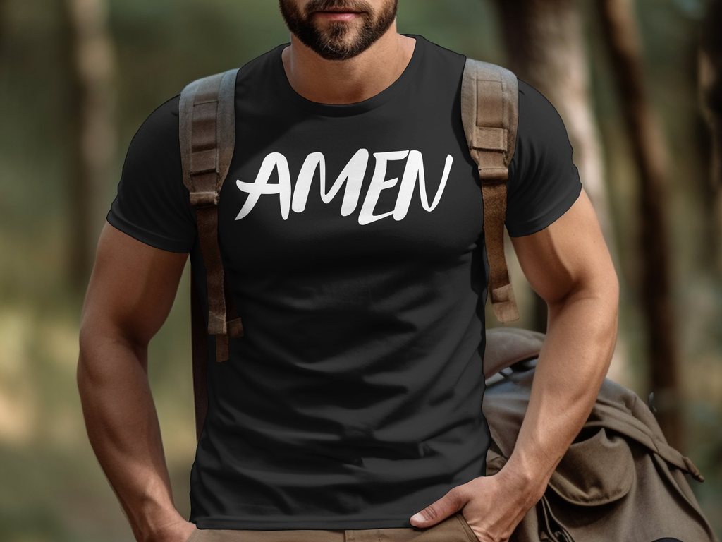 Christian Amen T-shirt -Wear Your Faith with This Stylish Unisex Graphic Christian 100% Cotton Short Sleeve T-Shirt