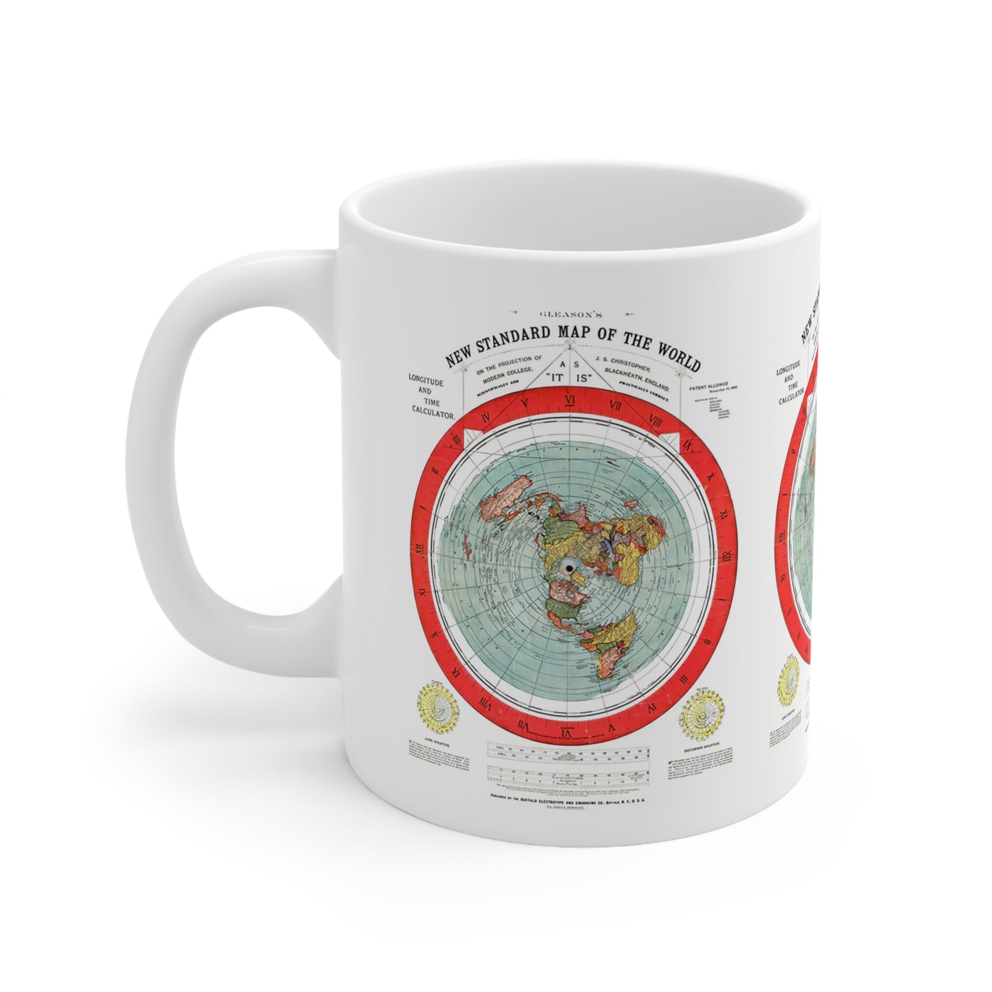 Flat Earth Gleason's Flat Earth Map 11oz Mug