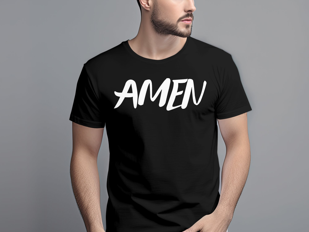 Christian Amen T-shirt -Wear Your Faith with This Stylish Unisex Graphic Christian 100% Cotton Short Sleeve T-Shirt