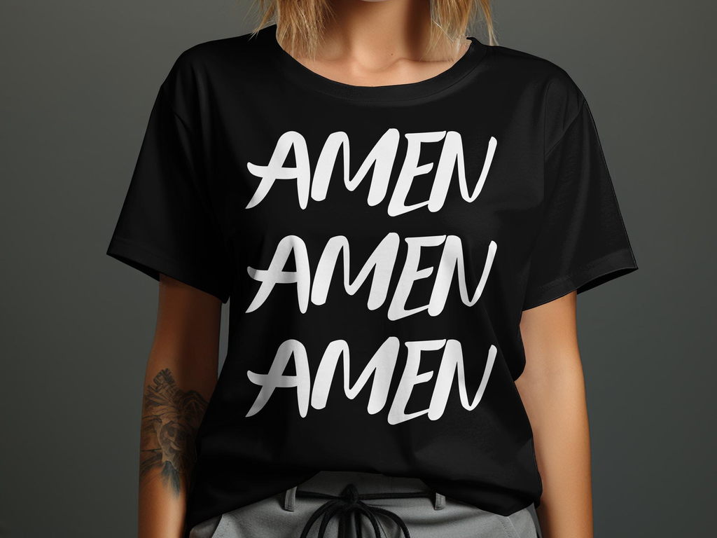 Christian 3 Amens T-shirt -Wear Your Faith with This Stylish Unisex Graphic Christian 100% Cotton Short Sleeve T-Shirt